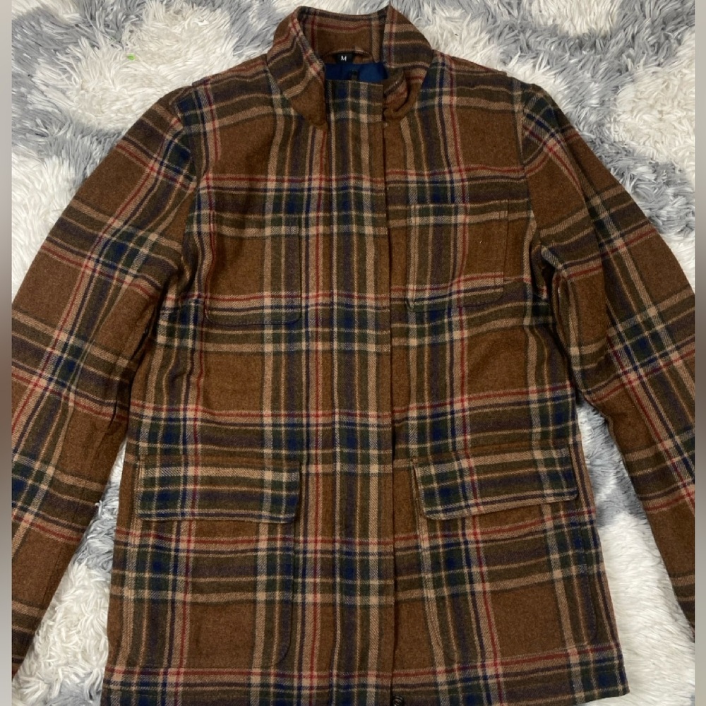 Merla Moto Men's Denver Checked Wool Motorcycle Jacket Sz Medium